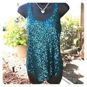Express sequin top